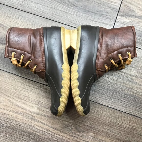 Sperry Top-Sider Saltwater Duck Boots Brown Waterproof Big Girl's Size 2 YG55362 - Picture 2 of 12